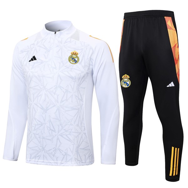 Sudadera De Training Real Madrid 2024 2025 Blanco Gris 3